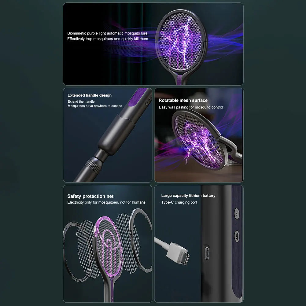 Mosquito Racket Ricaricabile