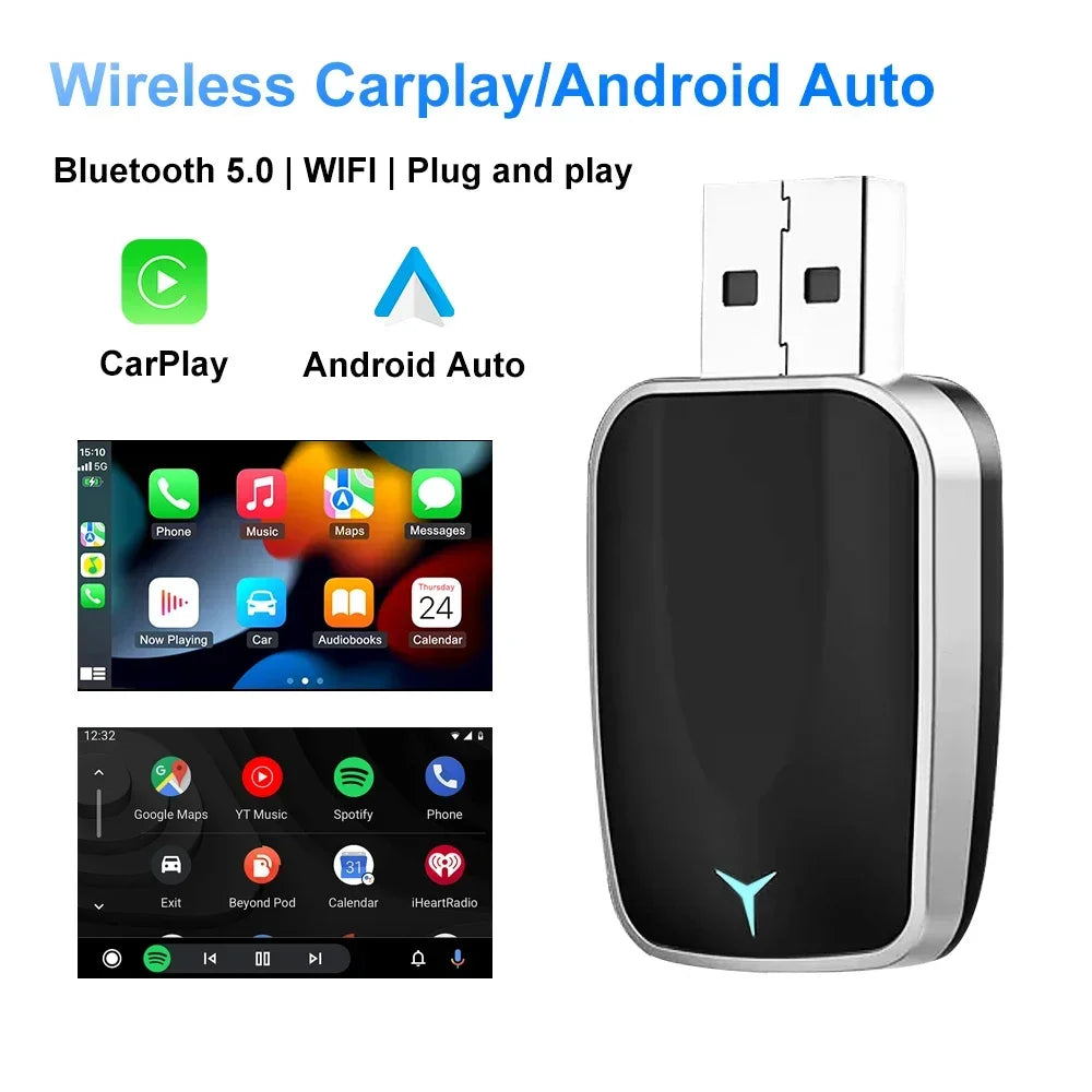 2026 Adattatore wireless CarPlay Android Auto, accoppiamento rapido, connessione rapida