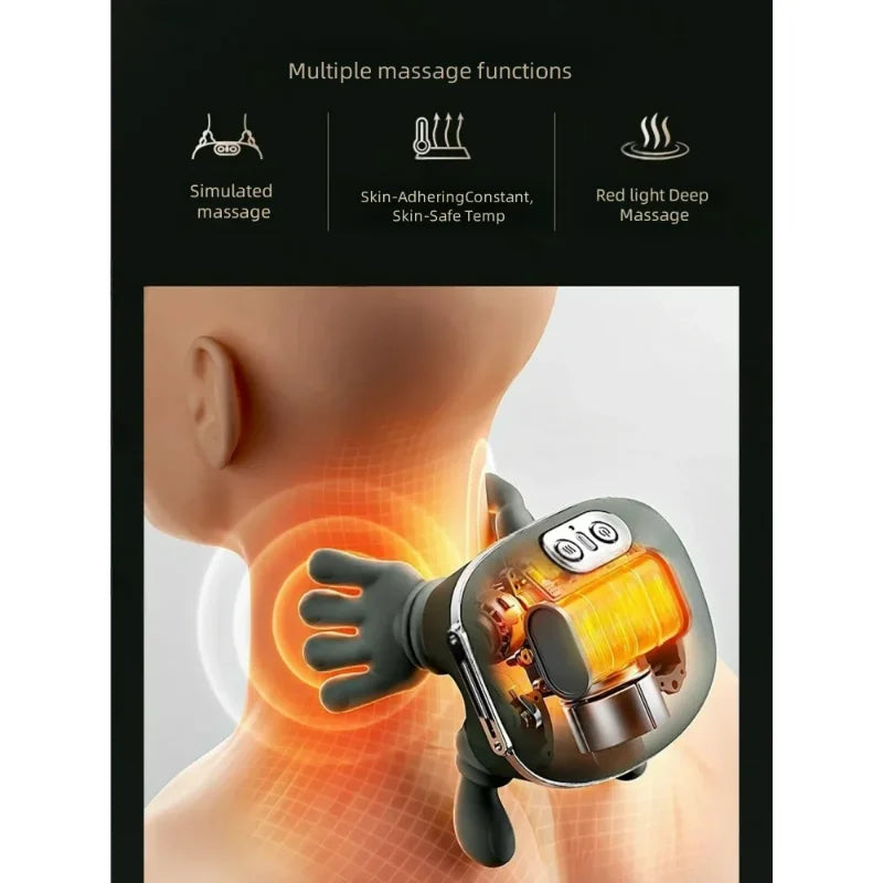 Massaggiatore per spalle e collo a mano Massaggiatore per colonna cervicale Massaggiatore per collo trapezio Impacco caldo Elettrico Cervicale