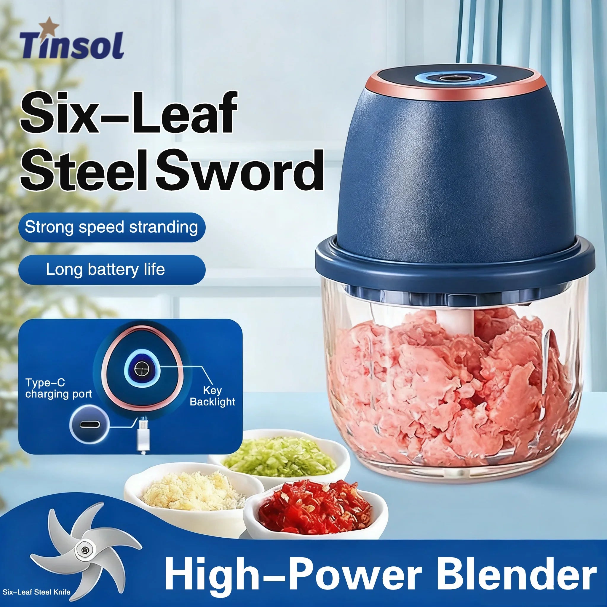 TINSOL 350ML Tritatutto multifunzione Mixer da cucina