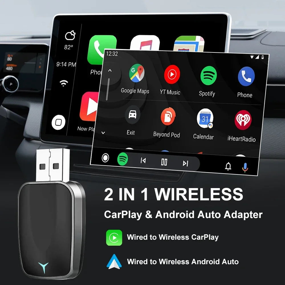 2026 Adattatore wireless CarPlay Android Auto, accoppiamento rapido, connessione rapida