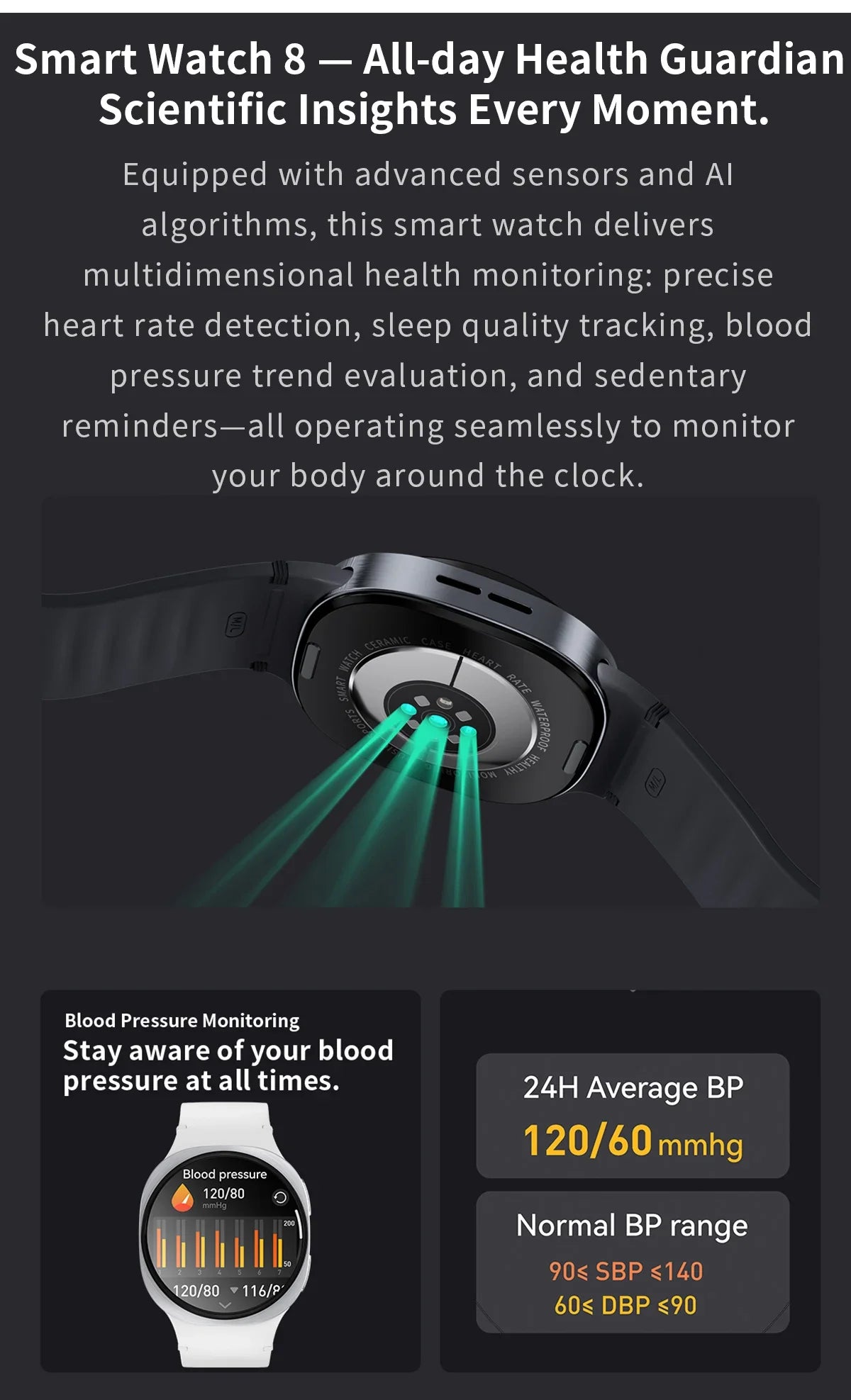 Smart Watch AMOLED Impermeabile Uomini e donne