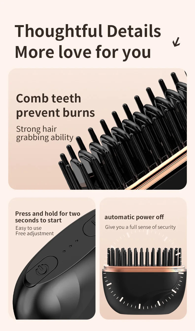 Mini pettine per lisciare i capelli senza fili