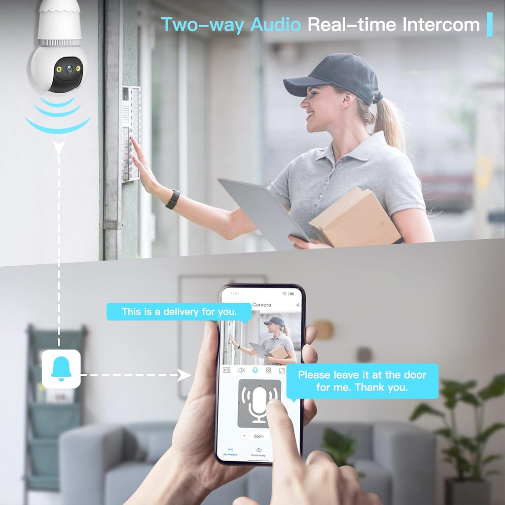 Telecamera per esterni wireless con lampadina